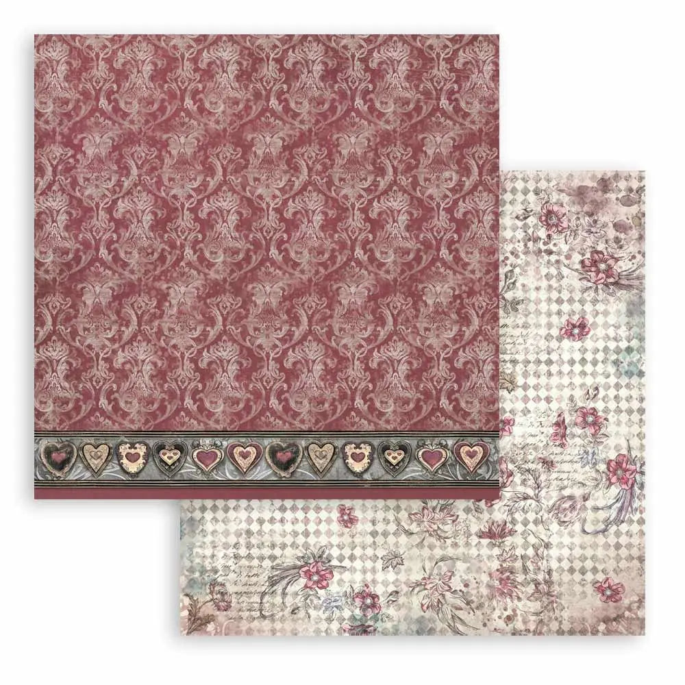 Stamperia - 12x12 Designer Paper - Master Of Magic - Burgundy Tapestry - Image #1