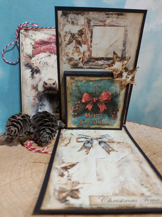 DIY Project ~Highland Cow Holiday two card set