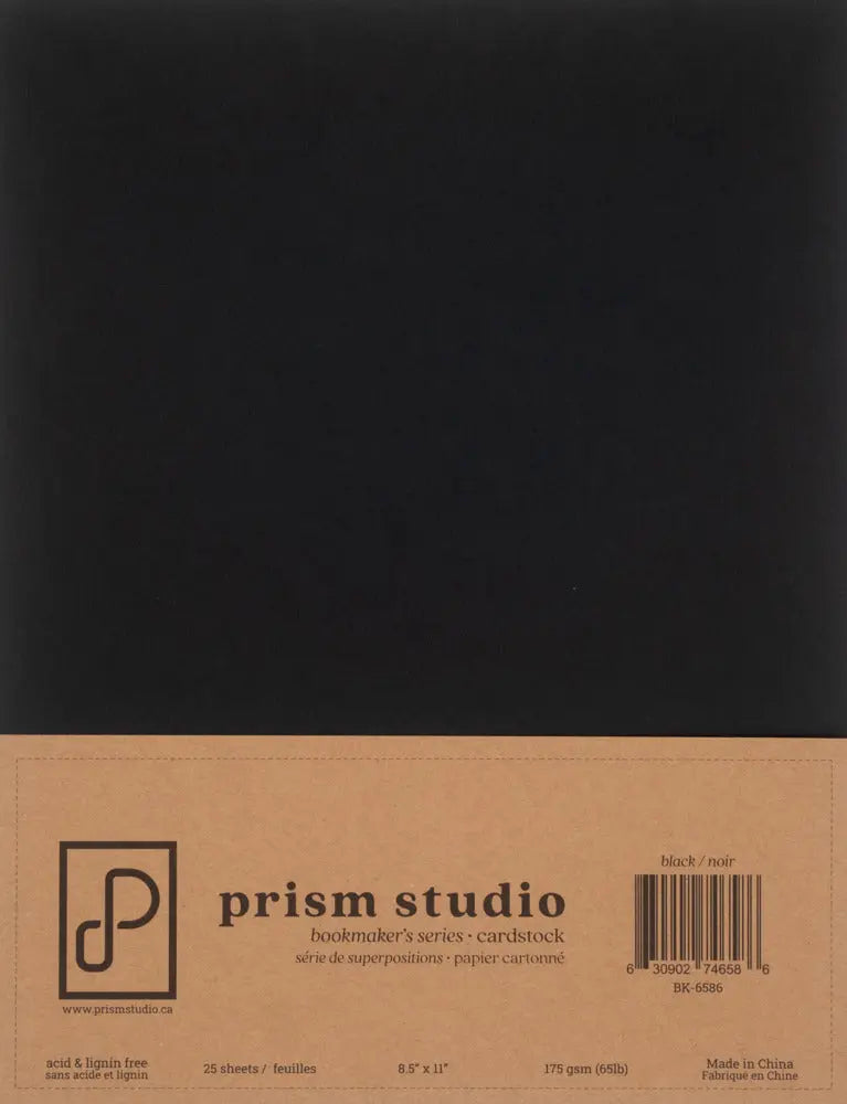 Prism Studio - 8.5x11 Bookmaker's Cardstock 65lb - Black (25 Sheets) - Image #1