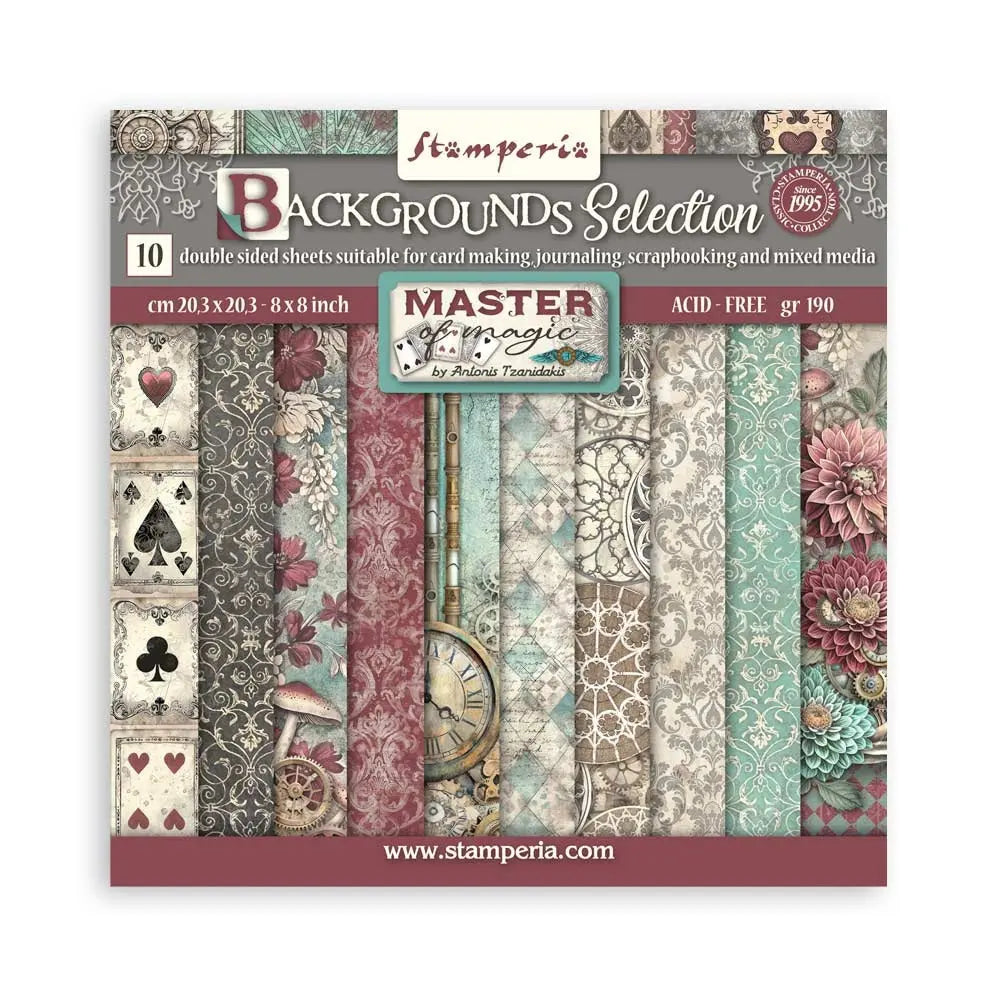 Stamperia - 8x8 Paper Pack - Master Of Magic - Back Grounds - Image #1
