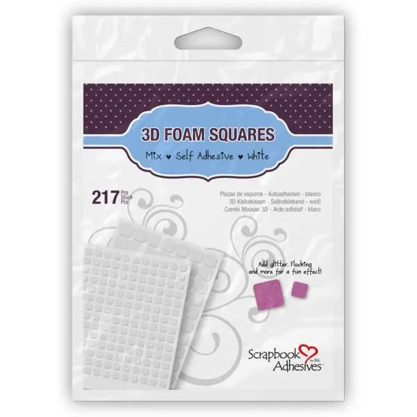 Scrapbook Adhesives 3D Foam Squares White Mix pack