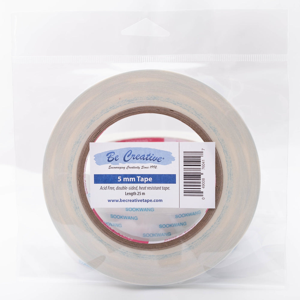 Roll of tape with a label on a white background