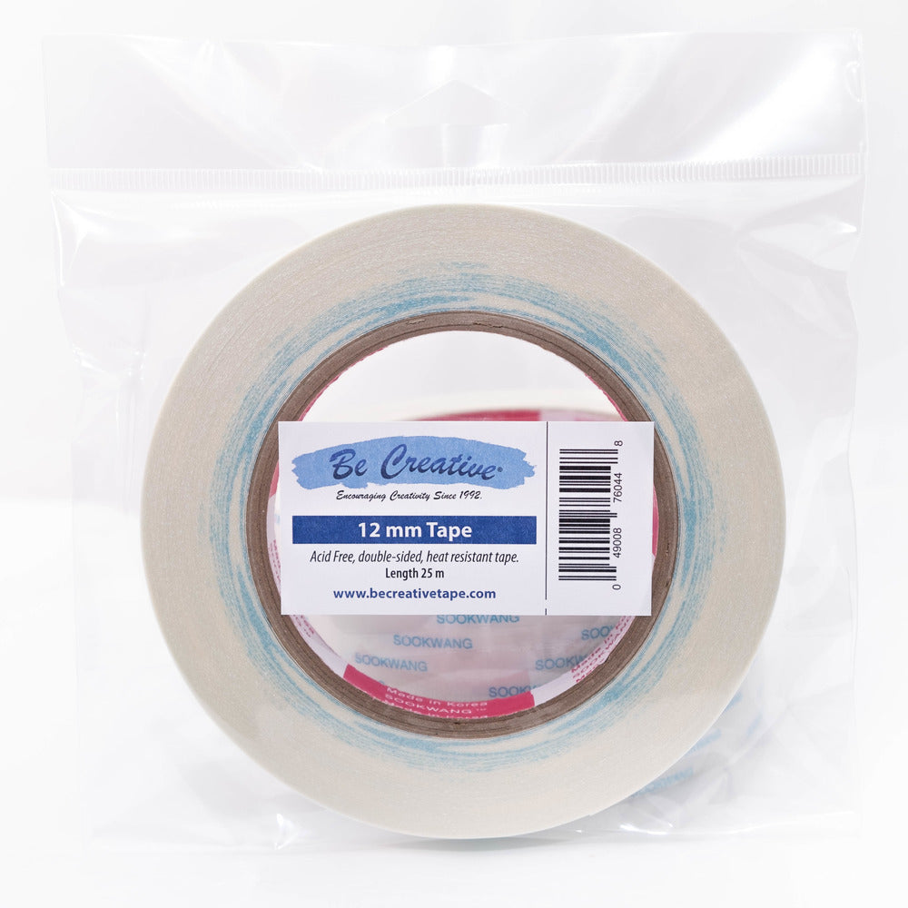 Roll of tape with a label on a white background