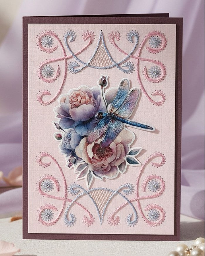 Berrie's Beauties - 3D Push out Sheet - Berries Beauties - Dragonflies - Lilac