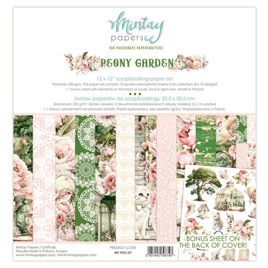 Mintay Papers - 12X12 Paper Set - Peony Garden