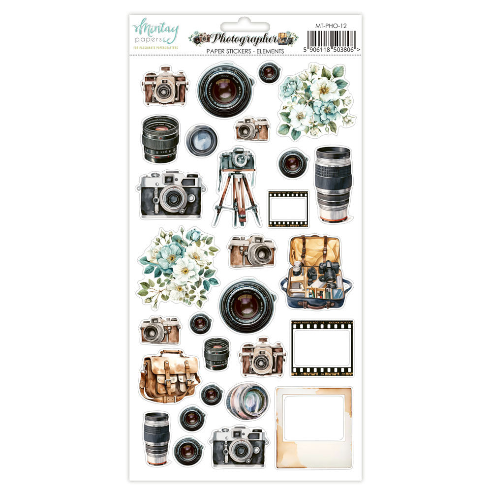 Mintay Papers - 6x12 Sticker Sheet - Photographer - Elements