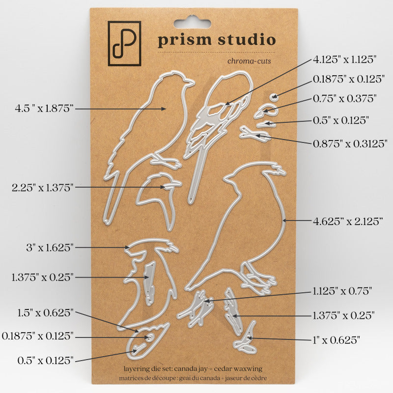 Prism Studio - Chroma-cuts - Layering Die - Canada Jay + Cedar Waxwing