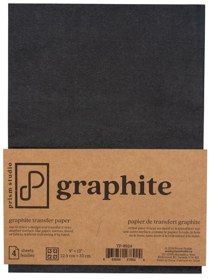 Prism Studio - Graphite Transfer Paper, 9" x 13", (4 sheets)