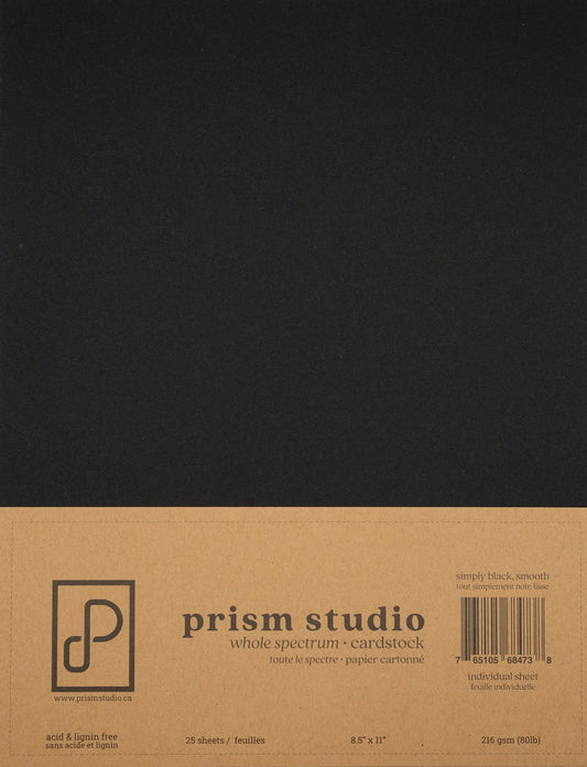 Prism Studio - Black 8.5x11 cardstock 25 sheets