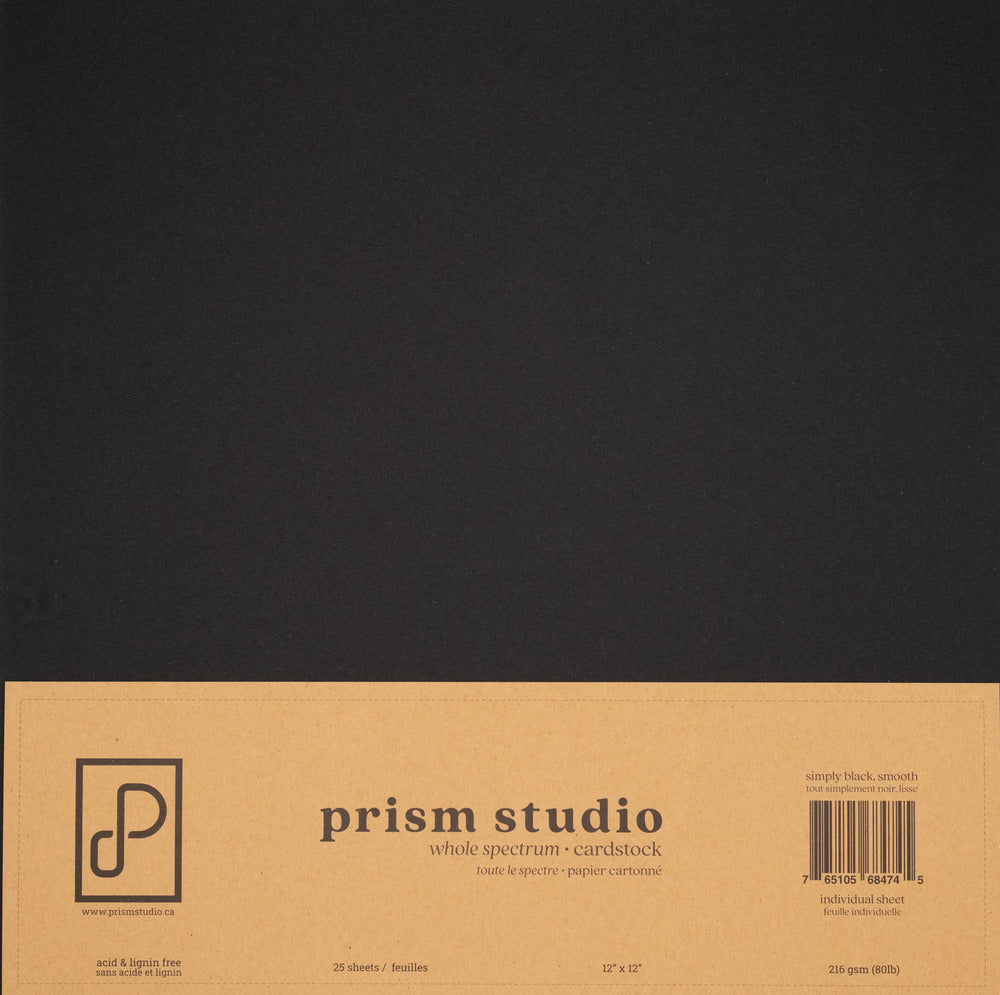 Urban Scrapbook Edmonton Prism Studio Paper Black 12x12 cardstock