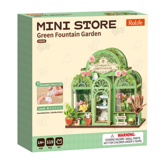 Rolife DIY Miniature House Kit, Green Fountain Garden