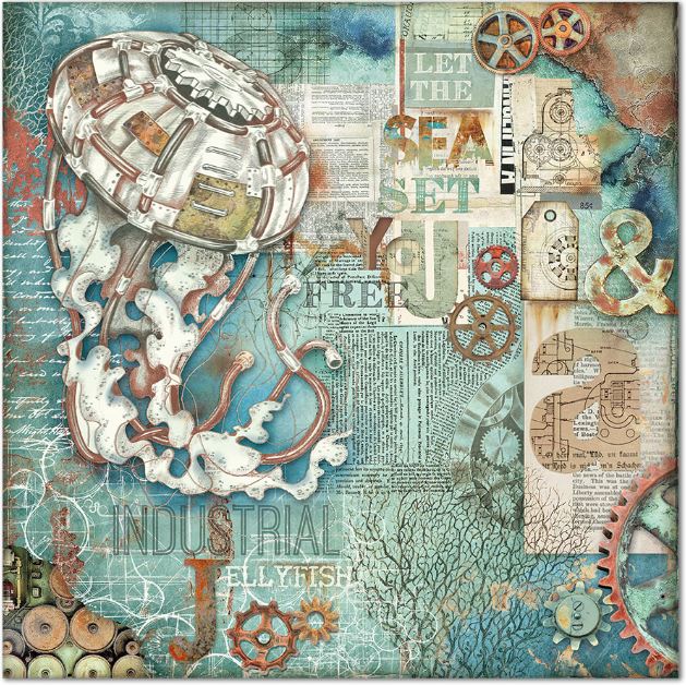 Stamperia - 12x12 Designer paper - Sea World Medusa