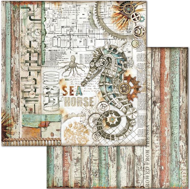 Stamperia - 12x12 Designer paper - Sea World Seahorse