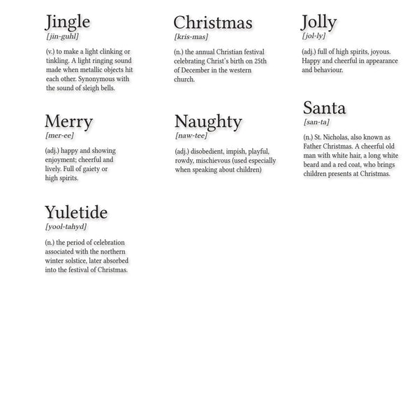 Sizzix Clear Stamp, Festive Dictionary Definitions (7 pk)