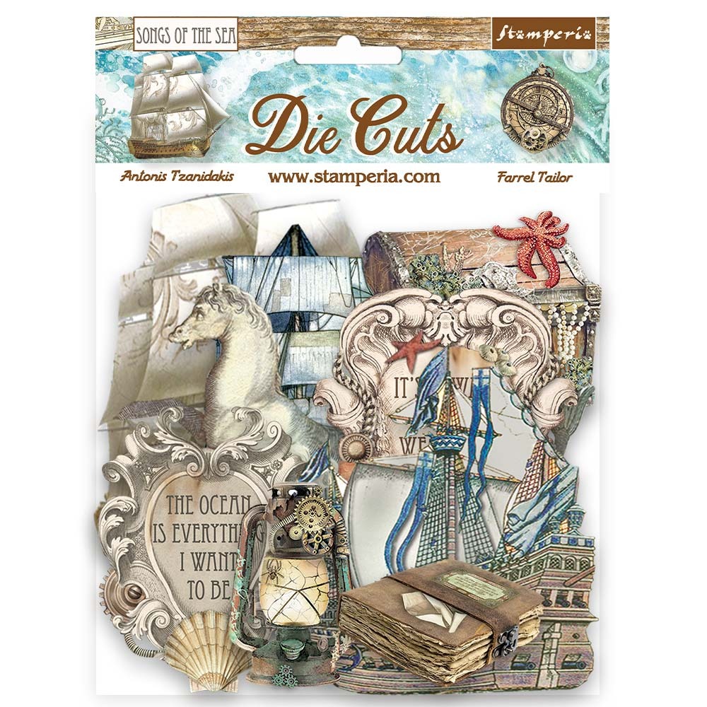 Stamperia - Songs of the Sea, Die Cuts Ship and Treasures