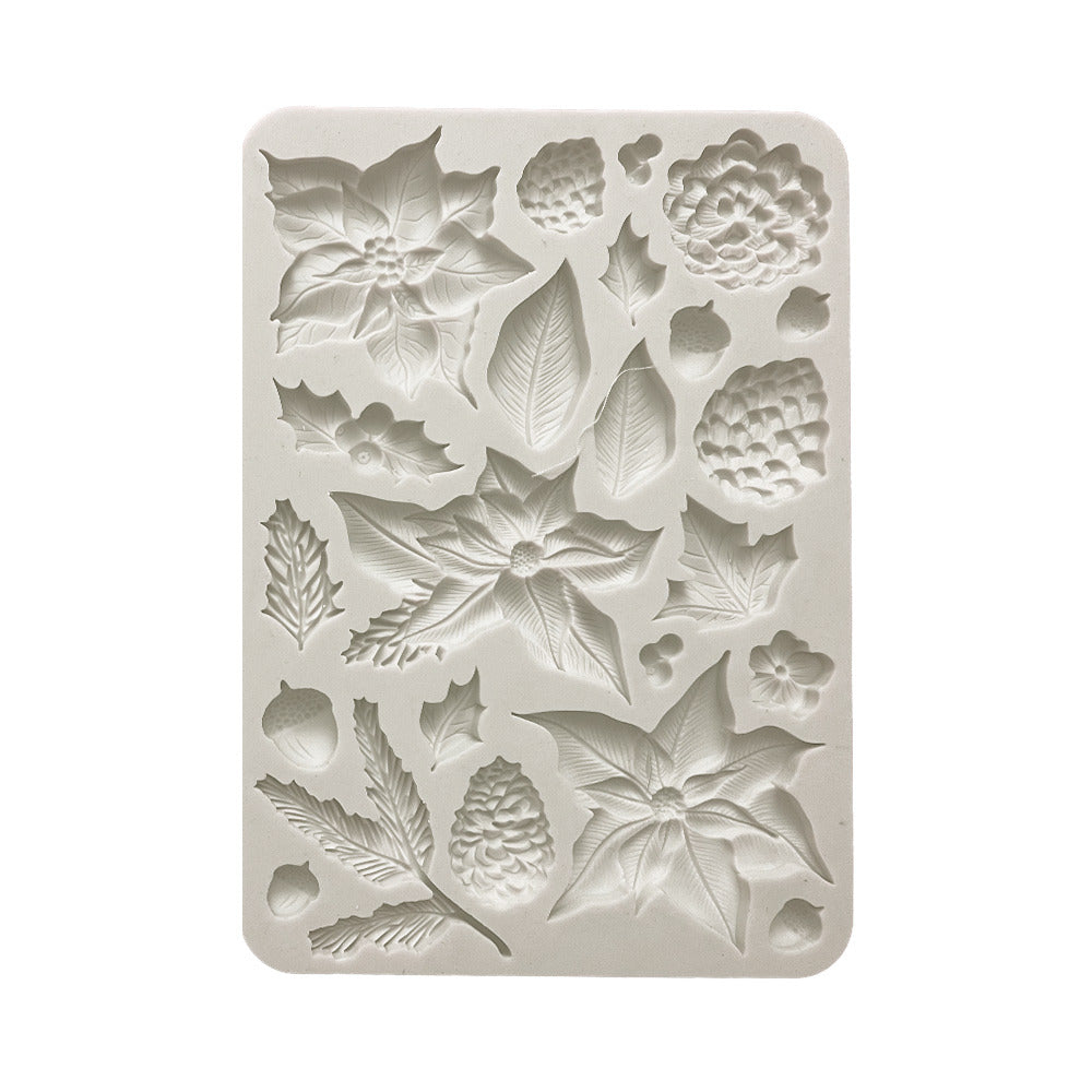 Stamperia - Silicone Mould - The Nutcracker - Poinsettia And Pinecones