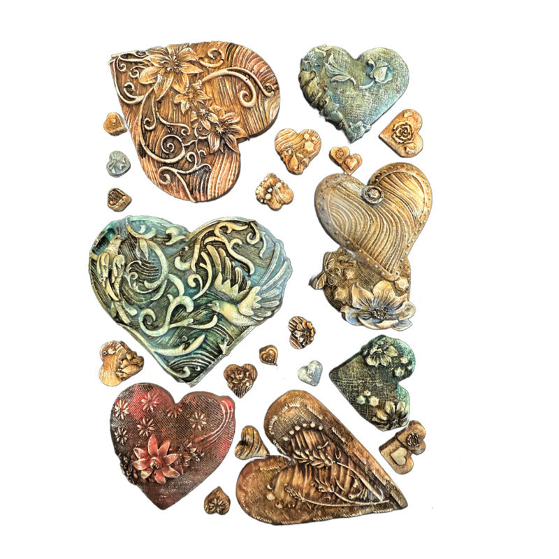 Stamperia Alice in Christmas - Silicone Mould - Simple Hearts