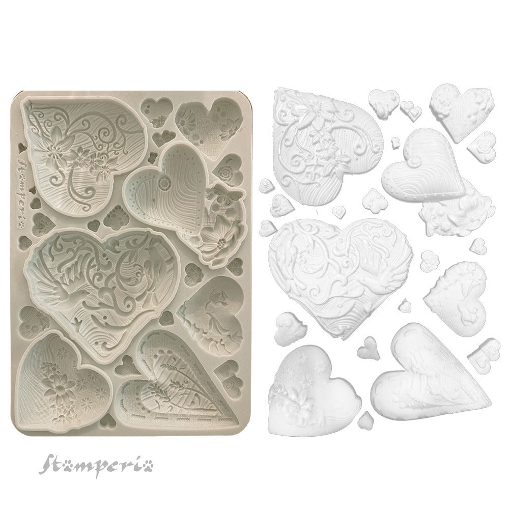 Stamperia Alice in Christmas - Silicone Mould - Simple Hearts