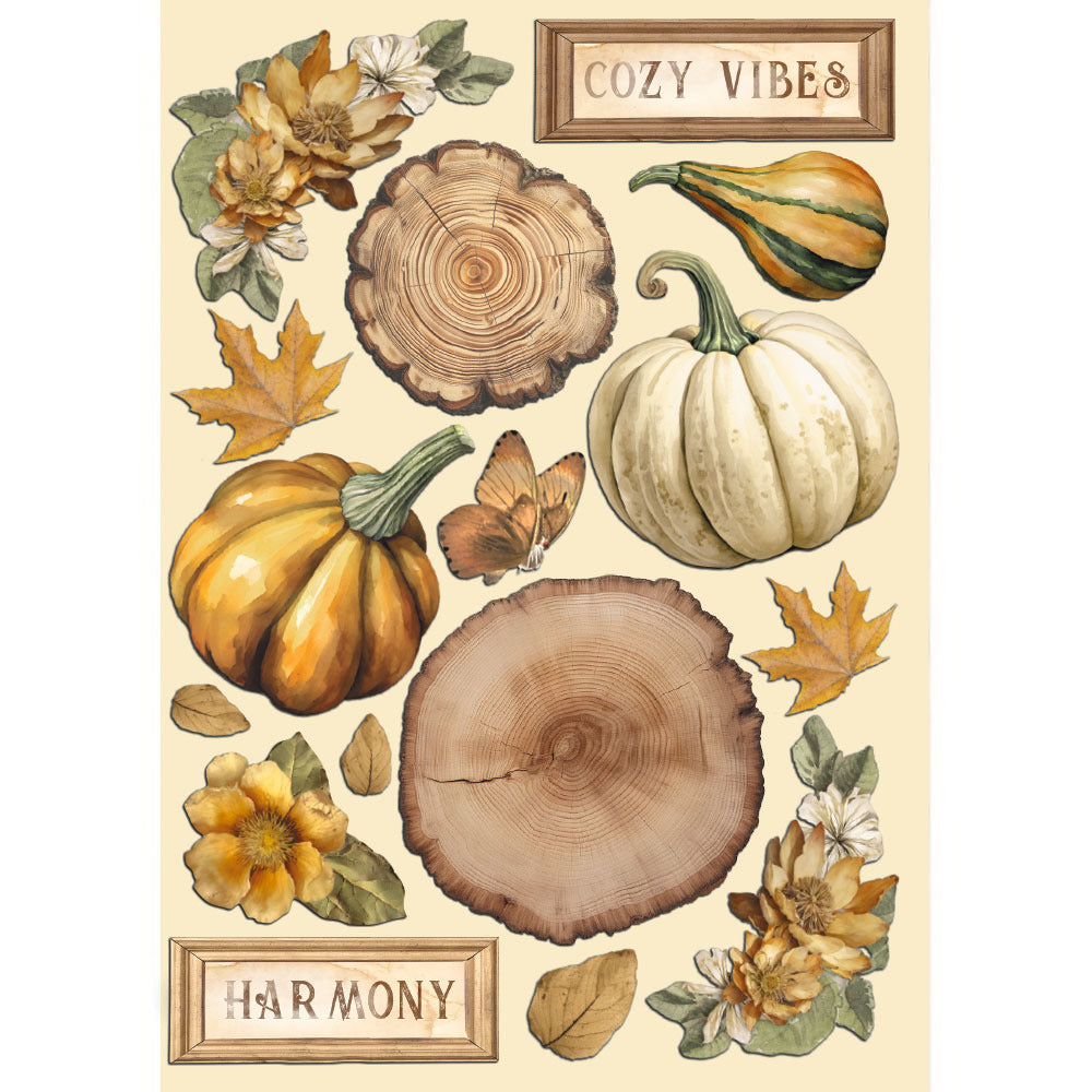 Stamperia - Wooden Shapes - Golden Harmony - Pumpkins