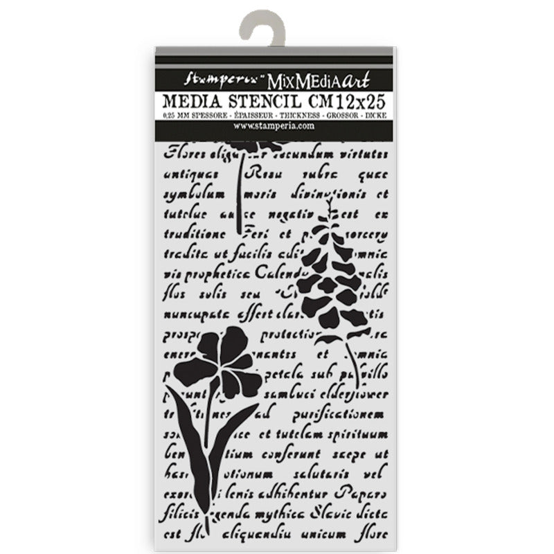 Stamperia Herbarium Silvae - Media Stencil - Letter with Flower