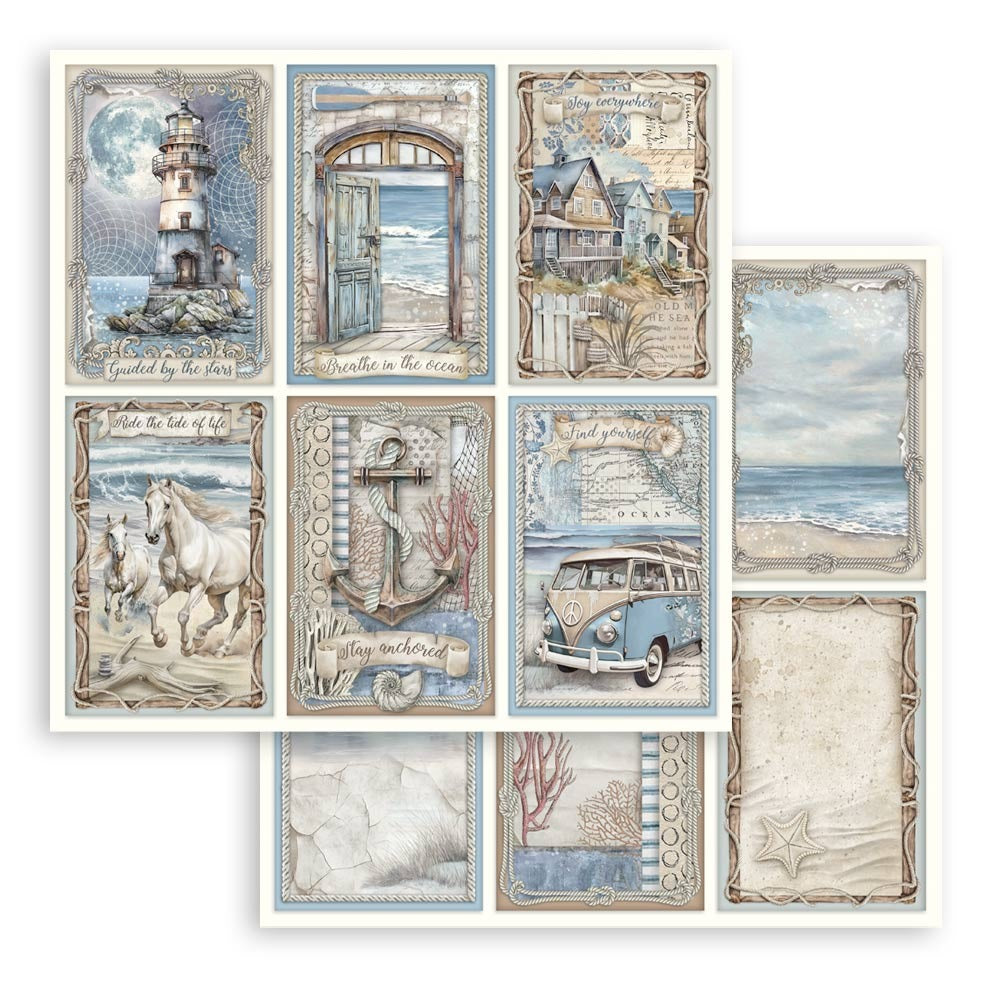 Stamperia Silent Sea - 12x12 Designer Paper - 6 Cards