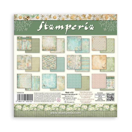 Stamperia Daisy Art - 8x8 Paper Pack Backgrounds