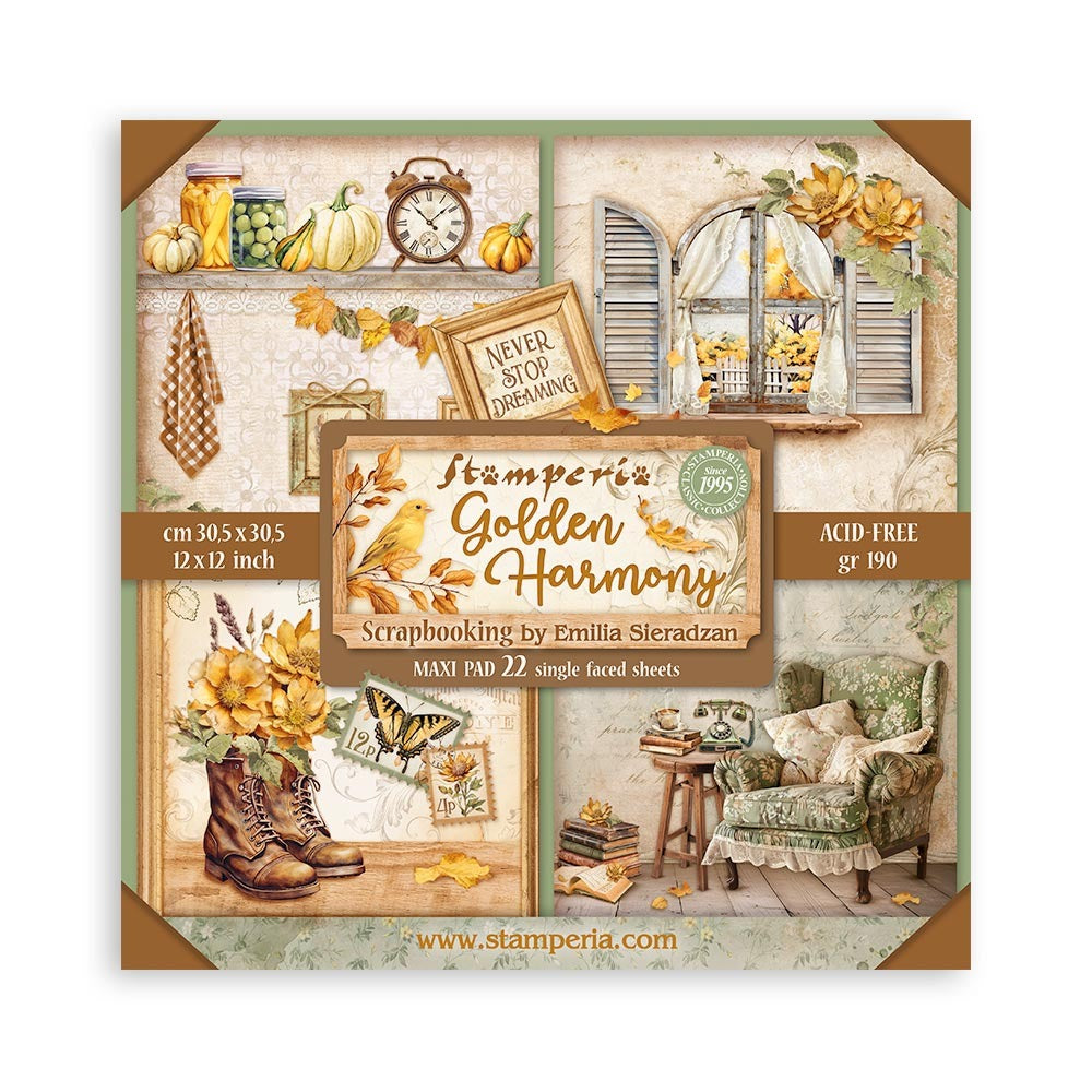 Stamperia - 12x12 Maxi Paper Pack - Golden Harmony