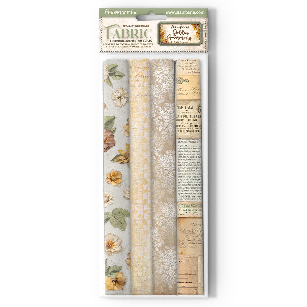Stamperia - 12x12 Fabric Sheets - Golden Harmony