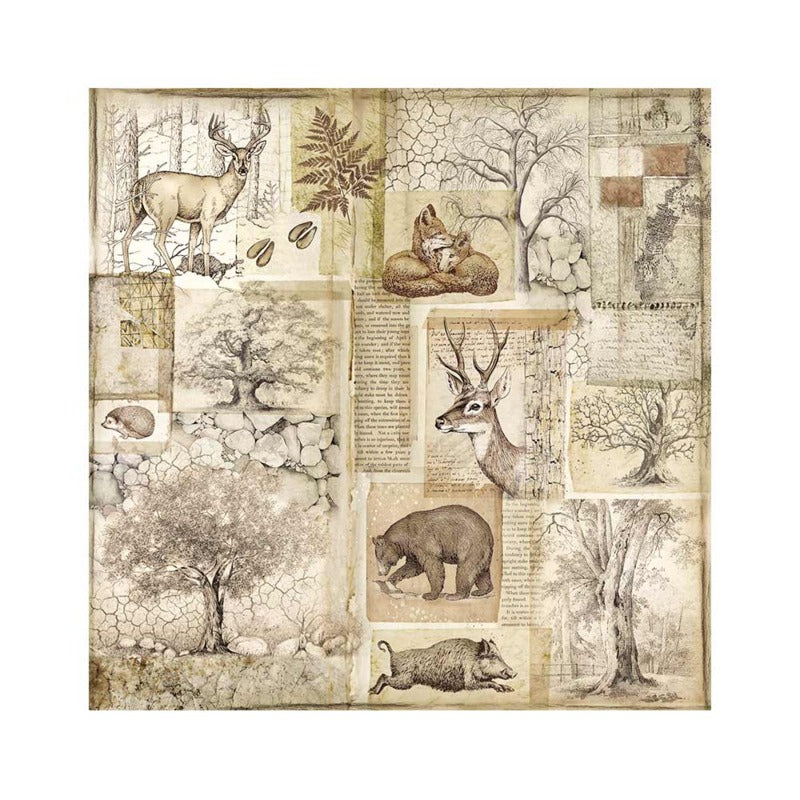 Stamperia - 12x12 Fabric Sheets - Forest