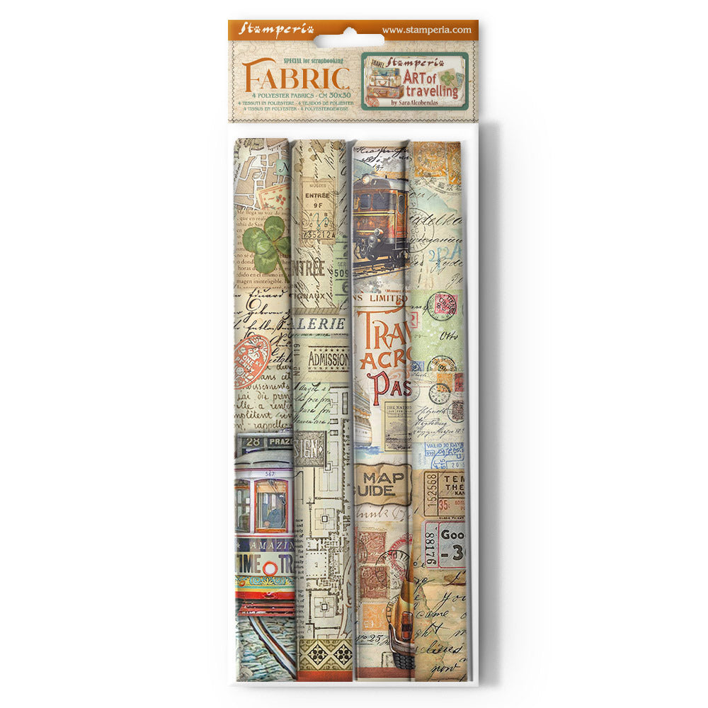 Stamperia - 12x12 Fabric Sheets - Art of Travelling