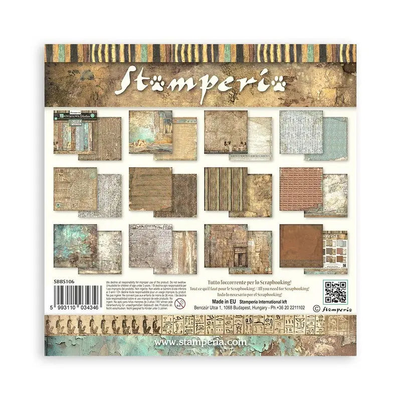 Stamperia - 8x8 Paper Pack - Fortune Backgrounds Land of Pharaohs