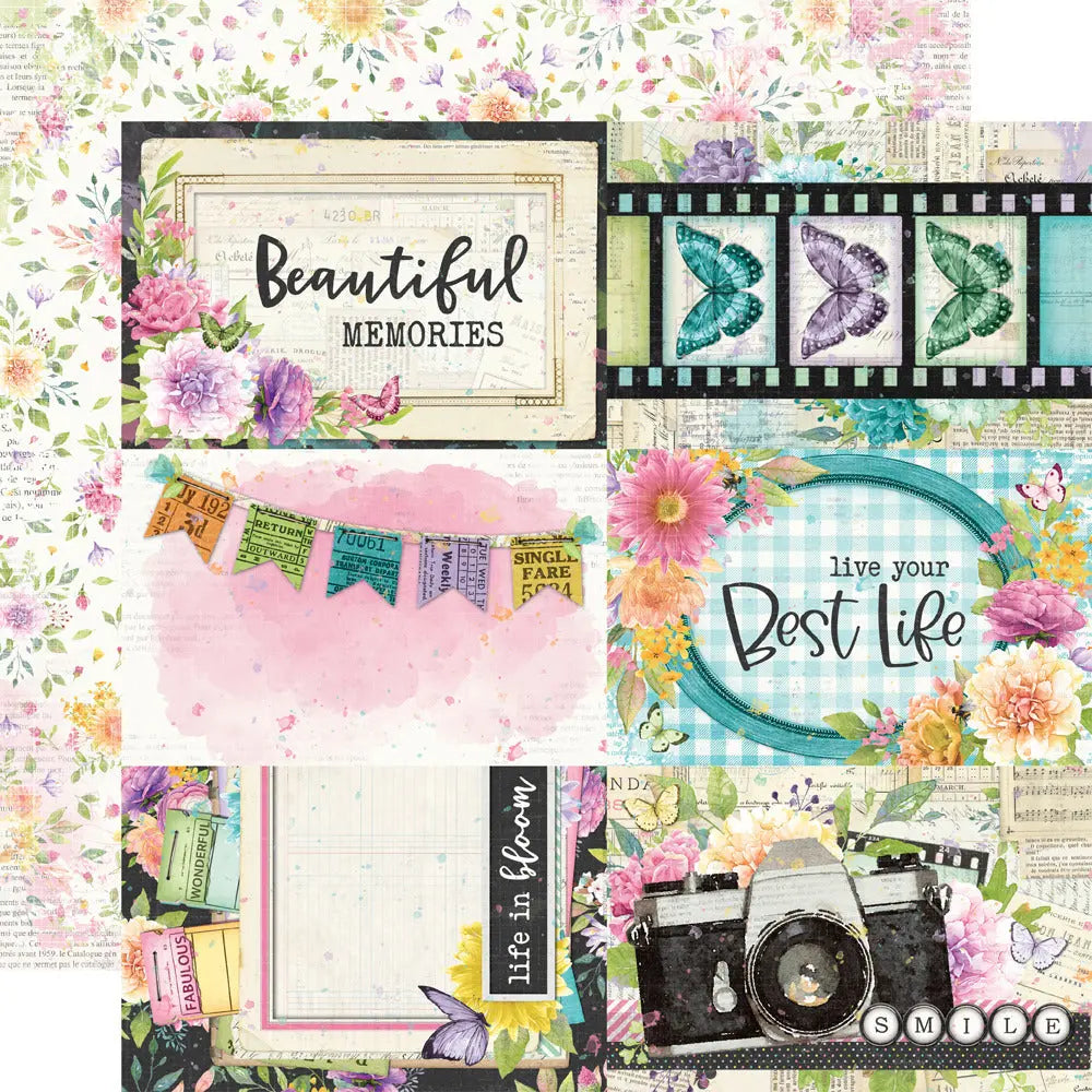 Simple Stories - 12x12 Patterned Paper, Simple Vintage Life in Bloom - 4x6 Elements
