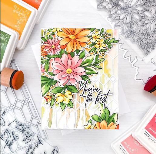PinkFresh Studio - Painted Daisies - Stencil set