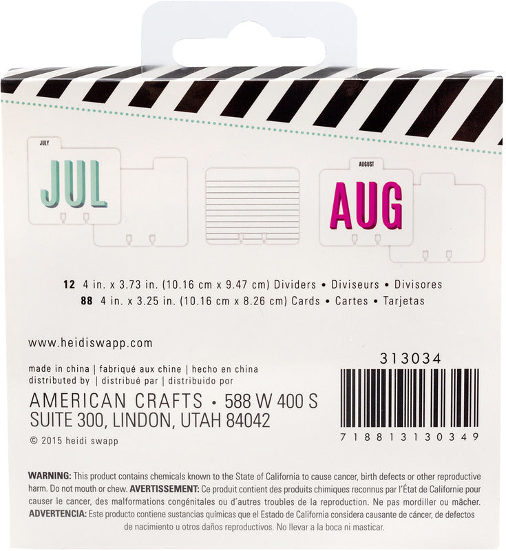 Heidi Swapp - Memorydex Tabs, Calendar