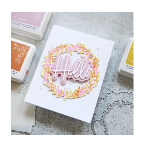 PinkFresh Studio - Overlapping Leafy Wreath Stencil & Die Set