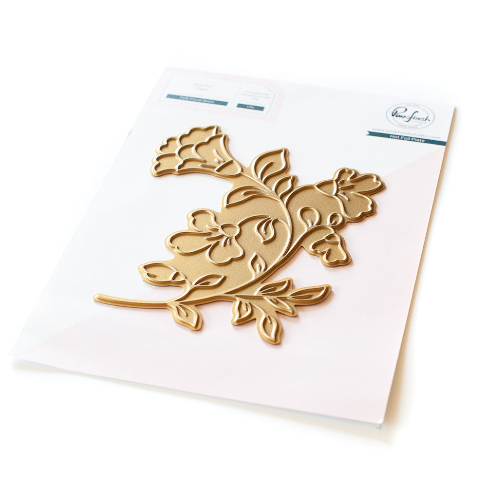 PinkFresh Studios - Hot Foil Plate - Folk Floral Stem