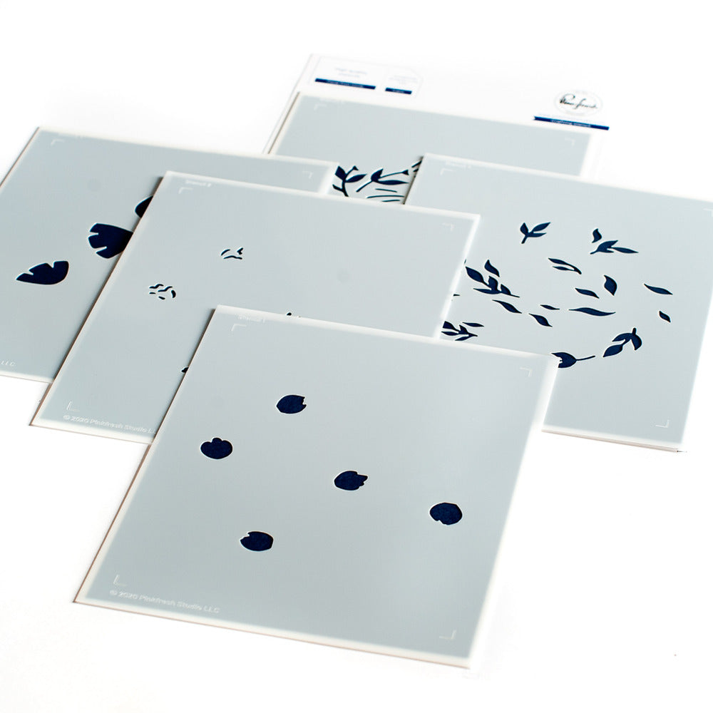 PinkFresh Studio - Floral Print Circle - Stencil