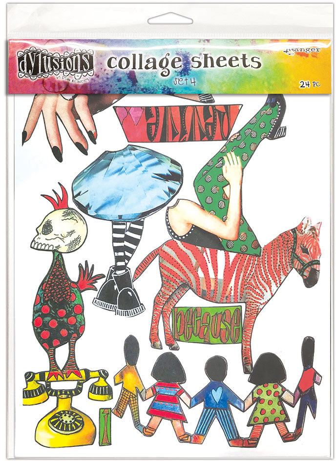 Dylusions 8.5" x 11" Collage Sheets, Set 4 (24 Sheets)