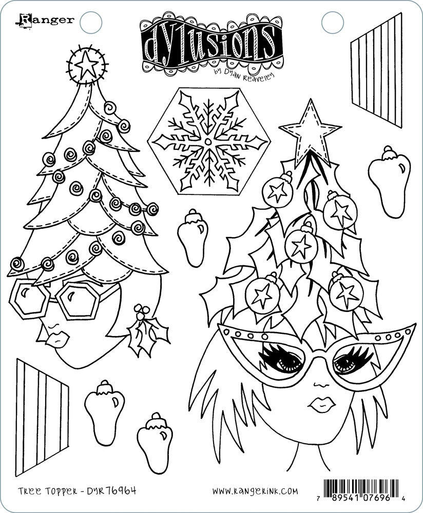 Dylusions Stamp - Tree Topper
