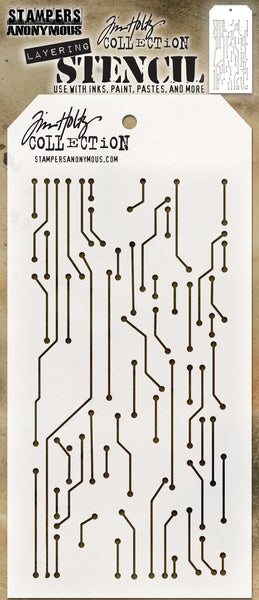 Stampers Anonymous - Tim Holtz - Layering Stencil - Circuit