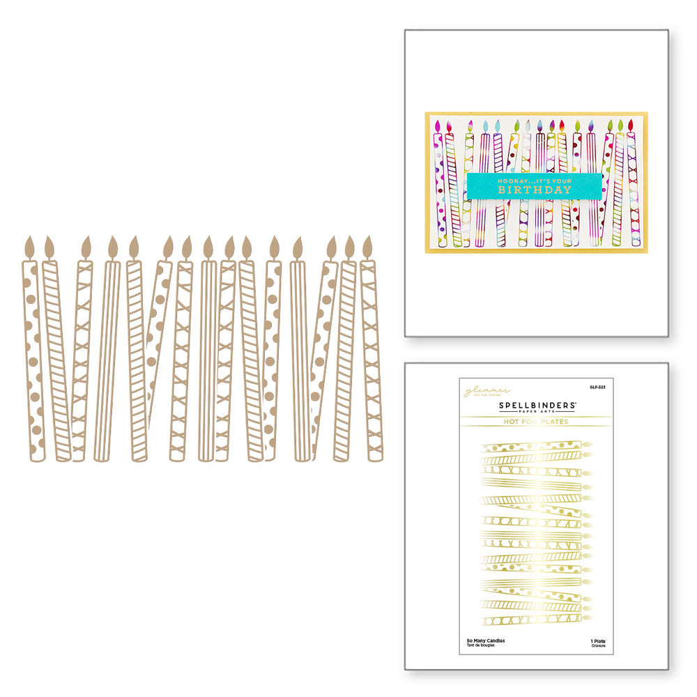 Spellbinders - Glimmer Hot Foil Plate - Birthday Celebrations - So Many Candles
