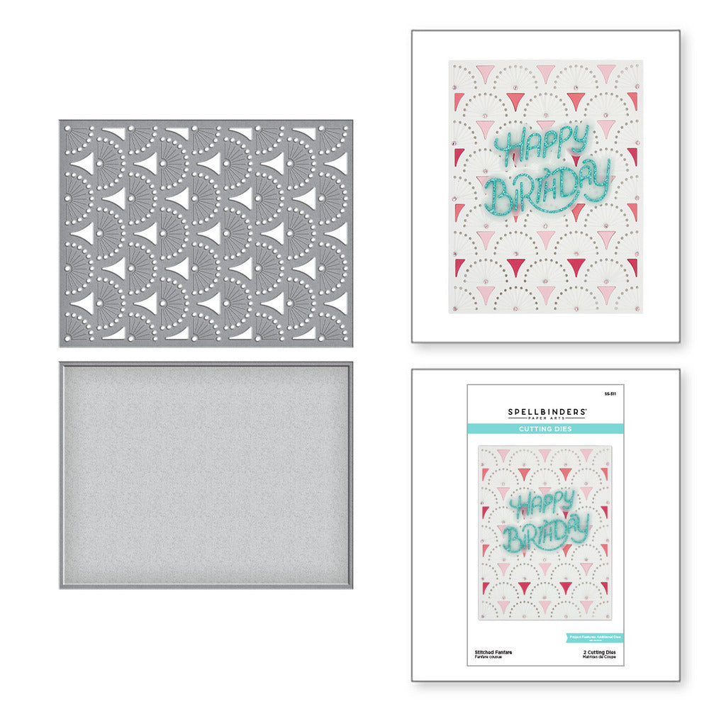 Spellbinders - Die - Birthday Celebrations - Stitched Fanfare