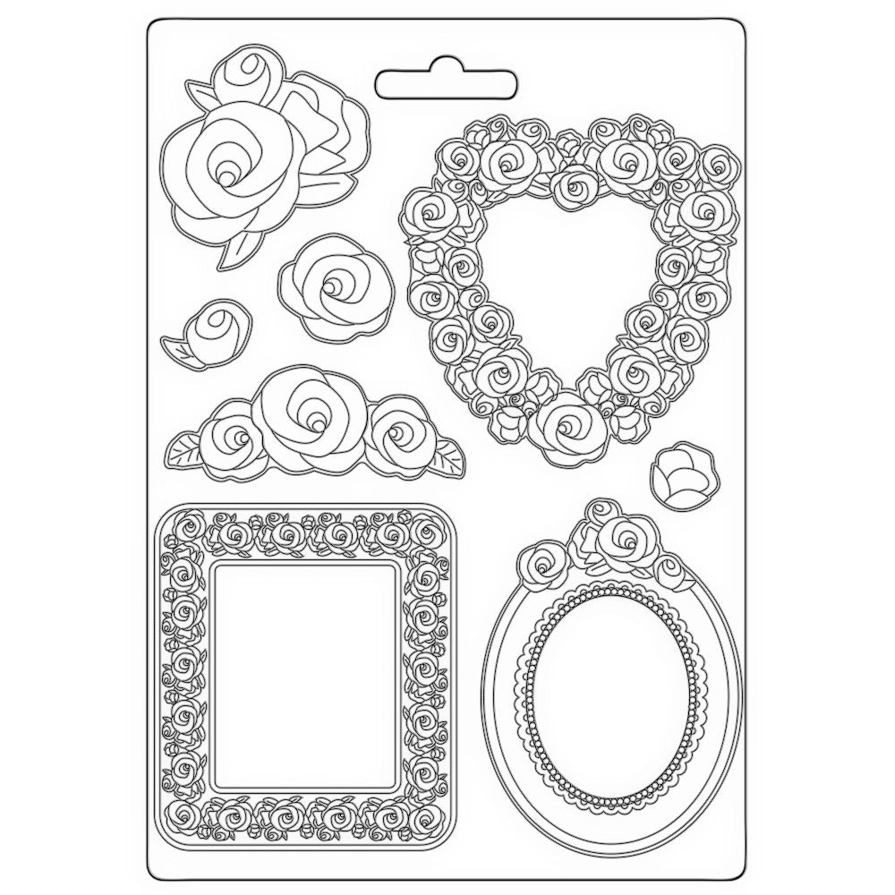 Stamperia - Soft Mould - Rose Parfum - Frames and Roses