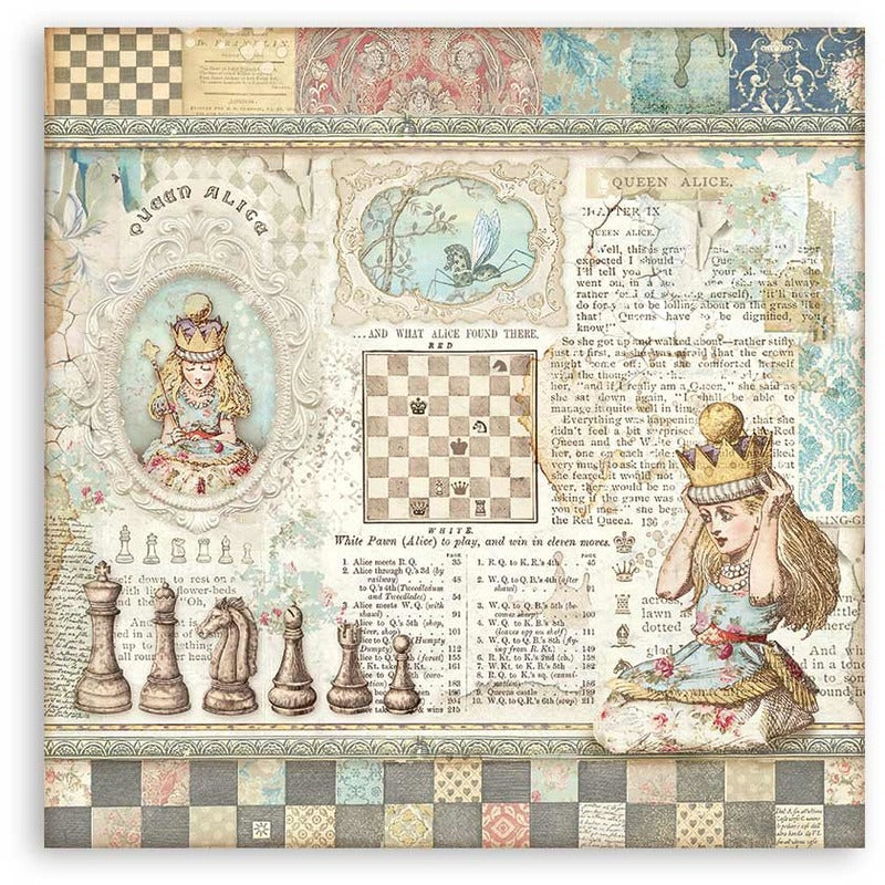 Stamperia - 12x12 Designer Paper - Alice Through the Looking Glass - Queen Alice