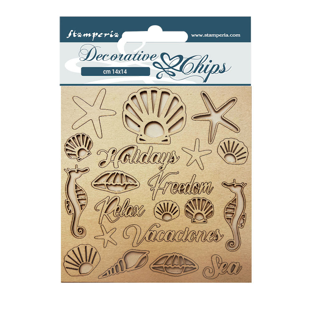 Stamperia - Decorative chips - Blue Dream - Shells