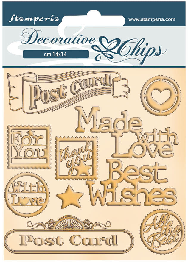 Stamperia - Decorative Chips - Romantic Christmas - Post Card