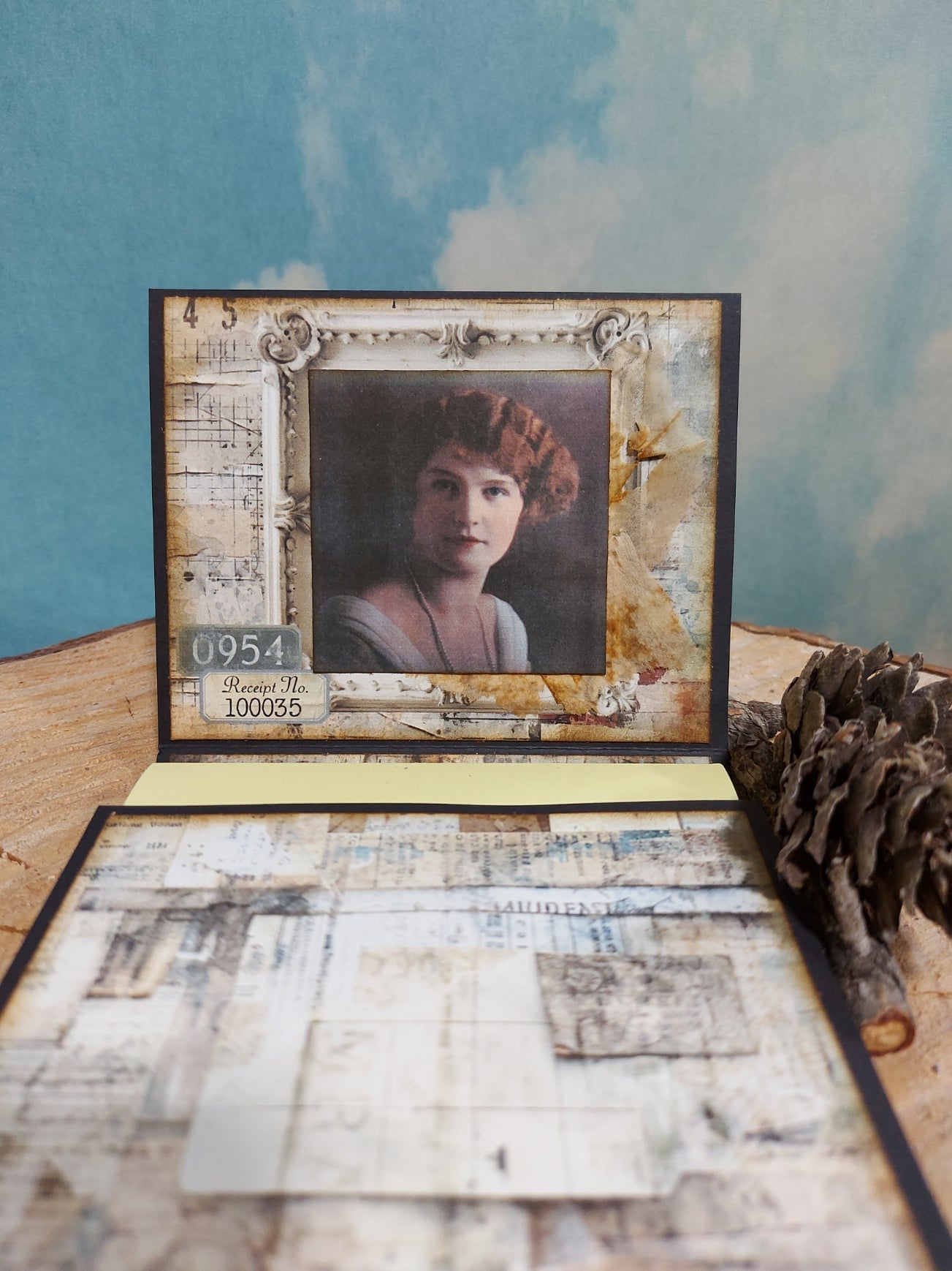 DIY Project ~ 4x4 Sticky Note Holders with photo option Vintage Lady with photo option