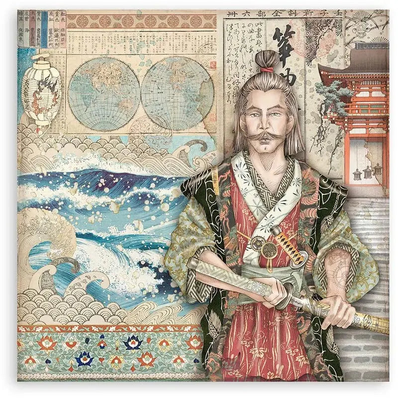 Stamperia - 12x12 Designer Paper - Sir Vagabond In Japan - Samurai