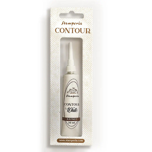 Stamperia Create Happiness Contour Liner, White (20ml)