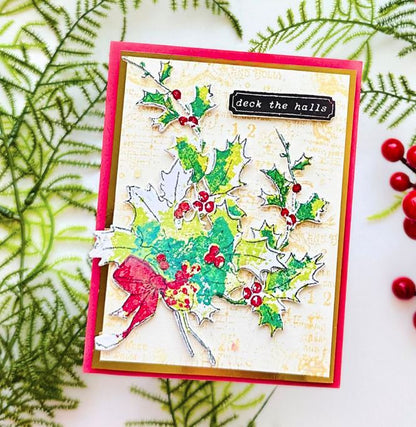 49 & Market / Sizzix - Stamps With Framelits - Pencil Line Holly